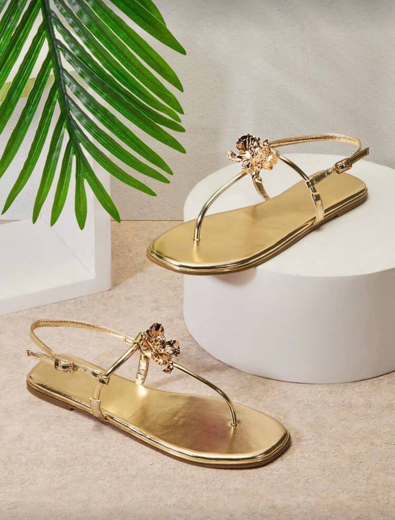 Gold Floral Embellished Sandal
