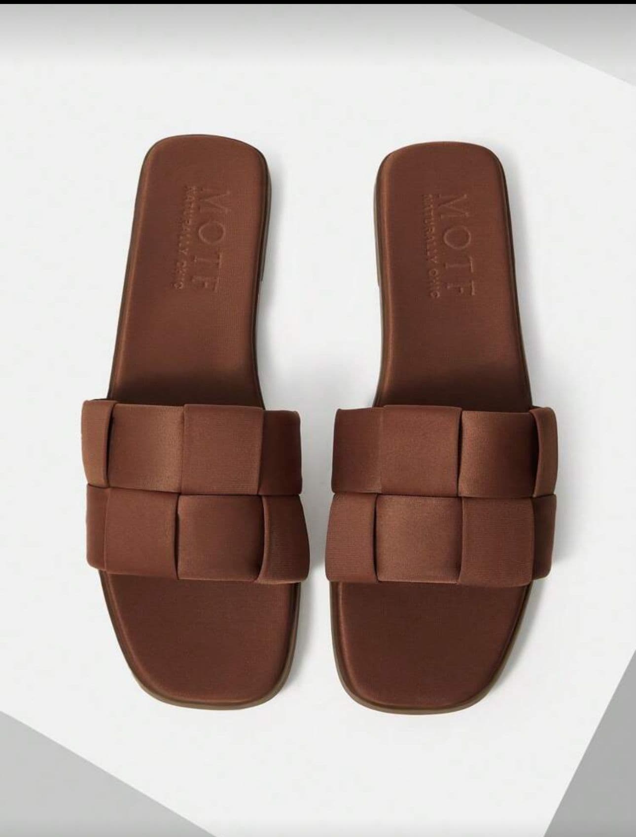 Chocolate Brown Woven Slide