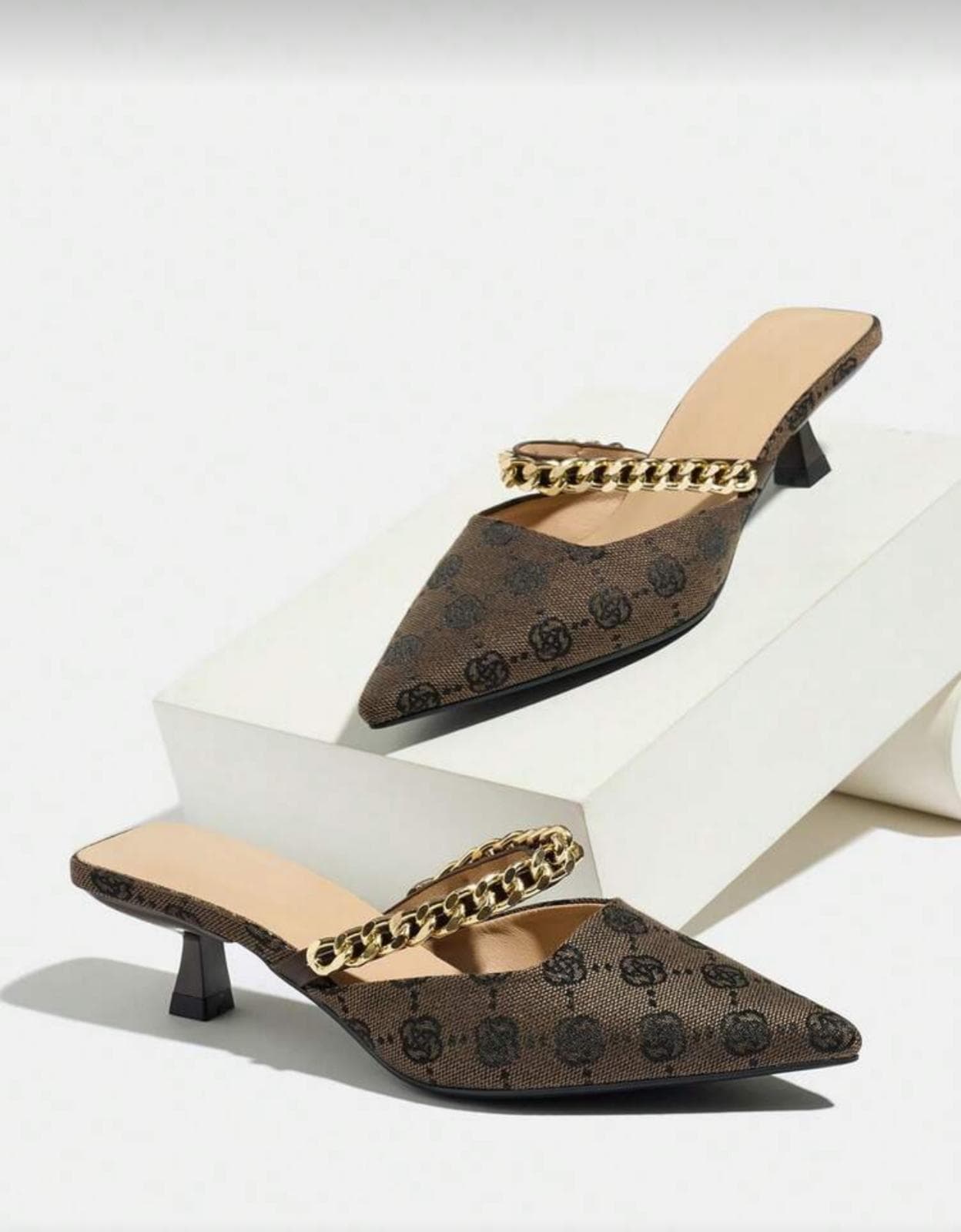 Monogram Gold-Chain Mule