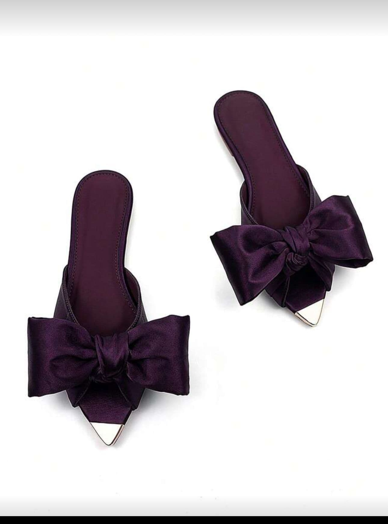 Mauve Bow Slippers