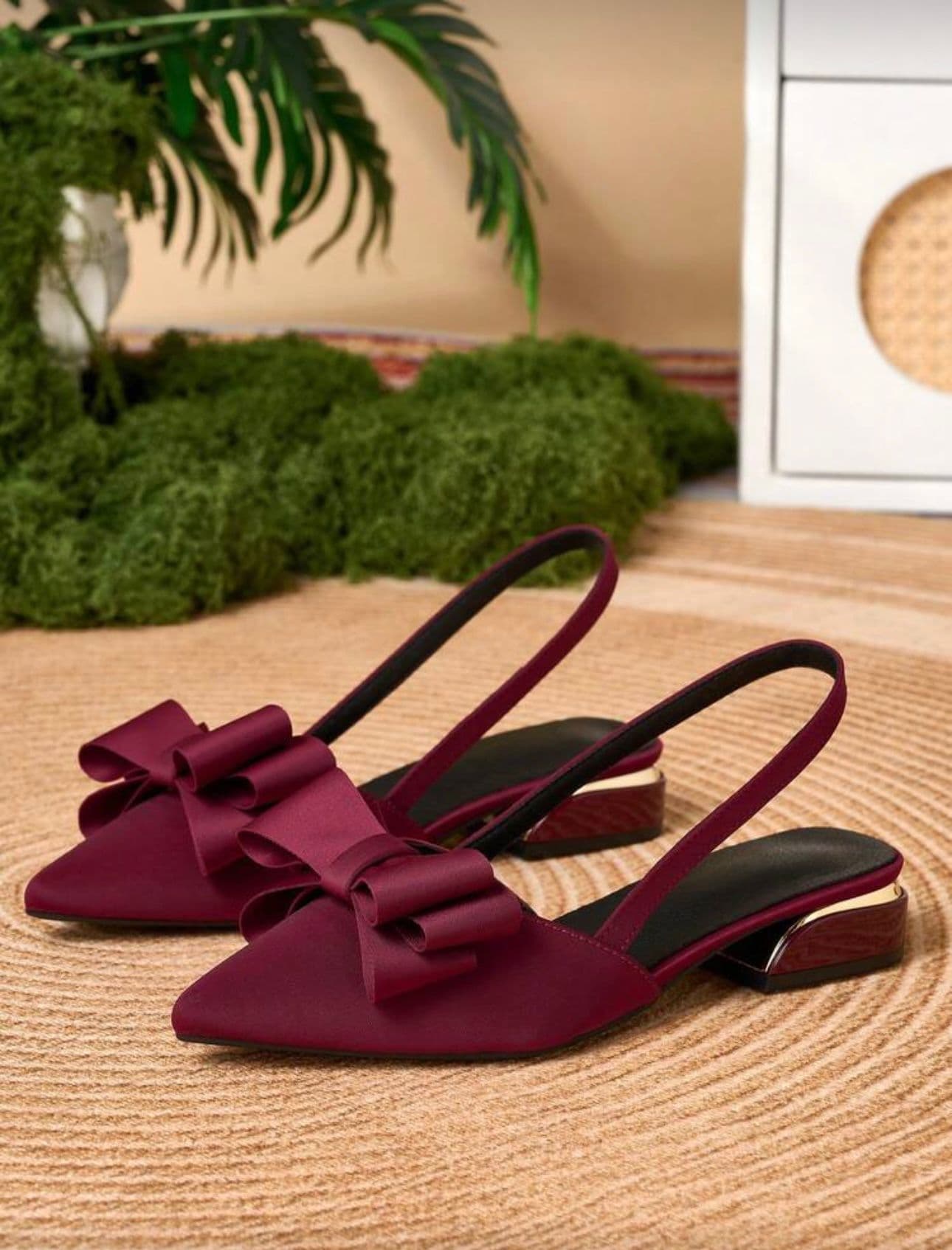 Burgundy Bow Pencil Flat