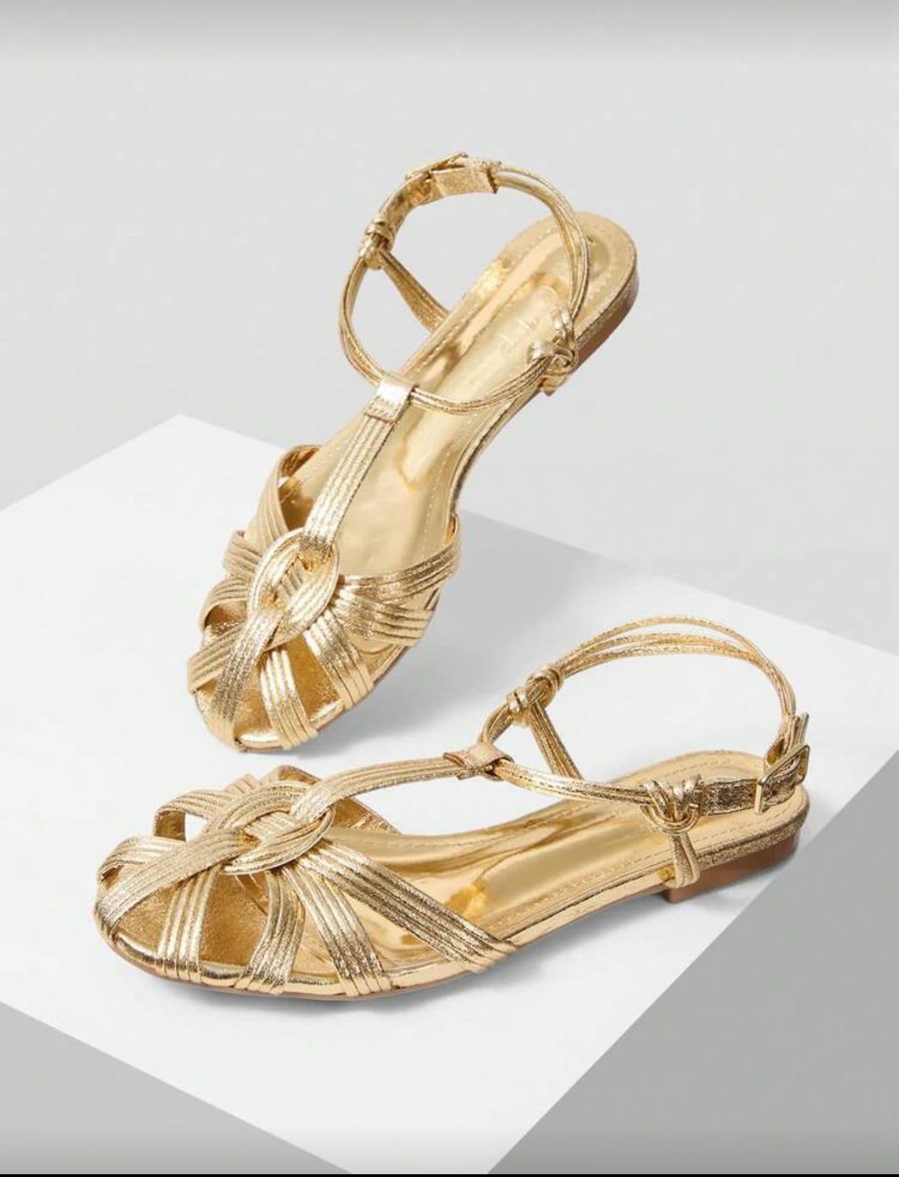 Metallic Gold Woven Sandal