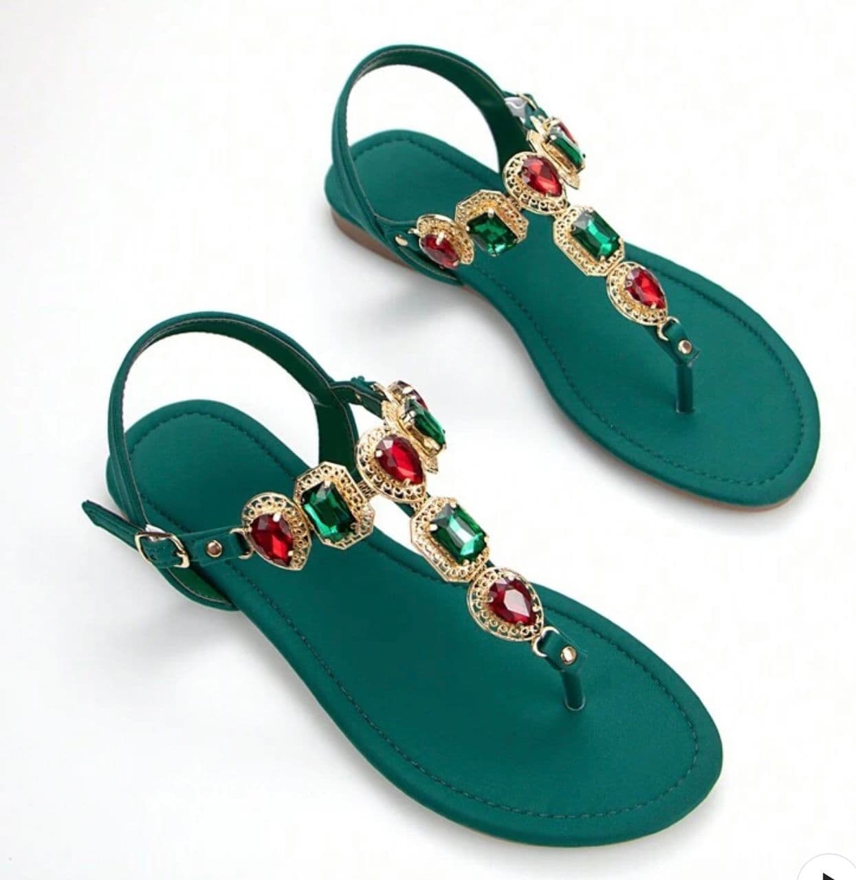 Jeweled Strap Sandal