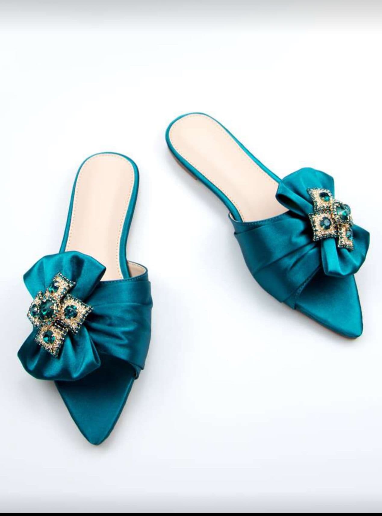 Blue Bow Slippers