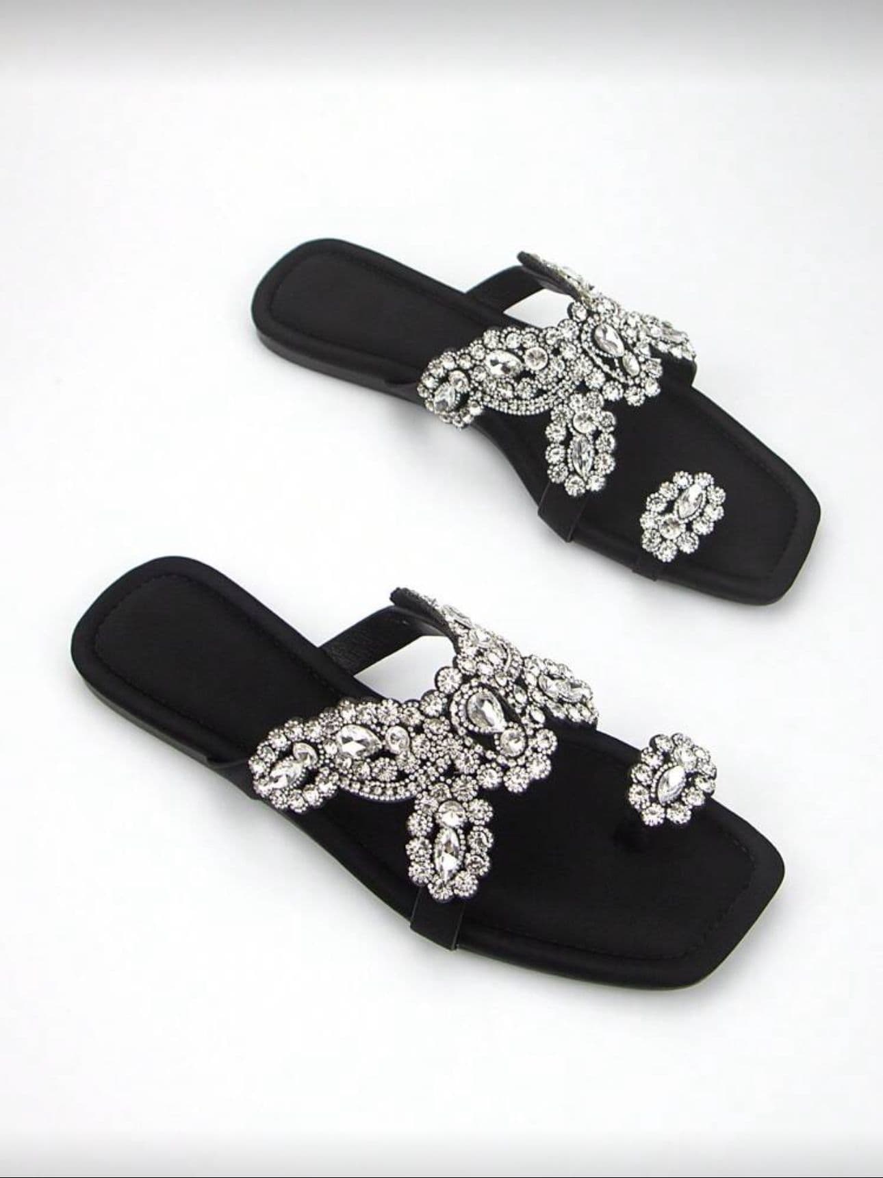 Black and Silver Slippers