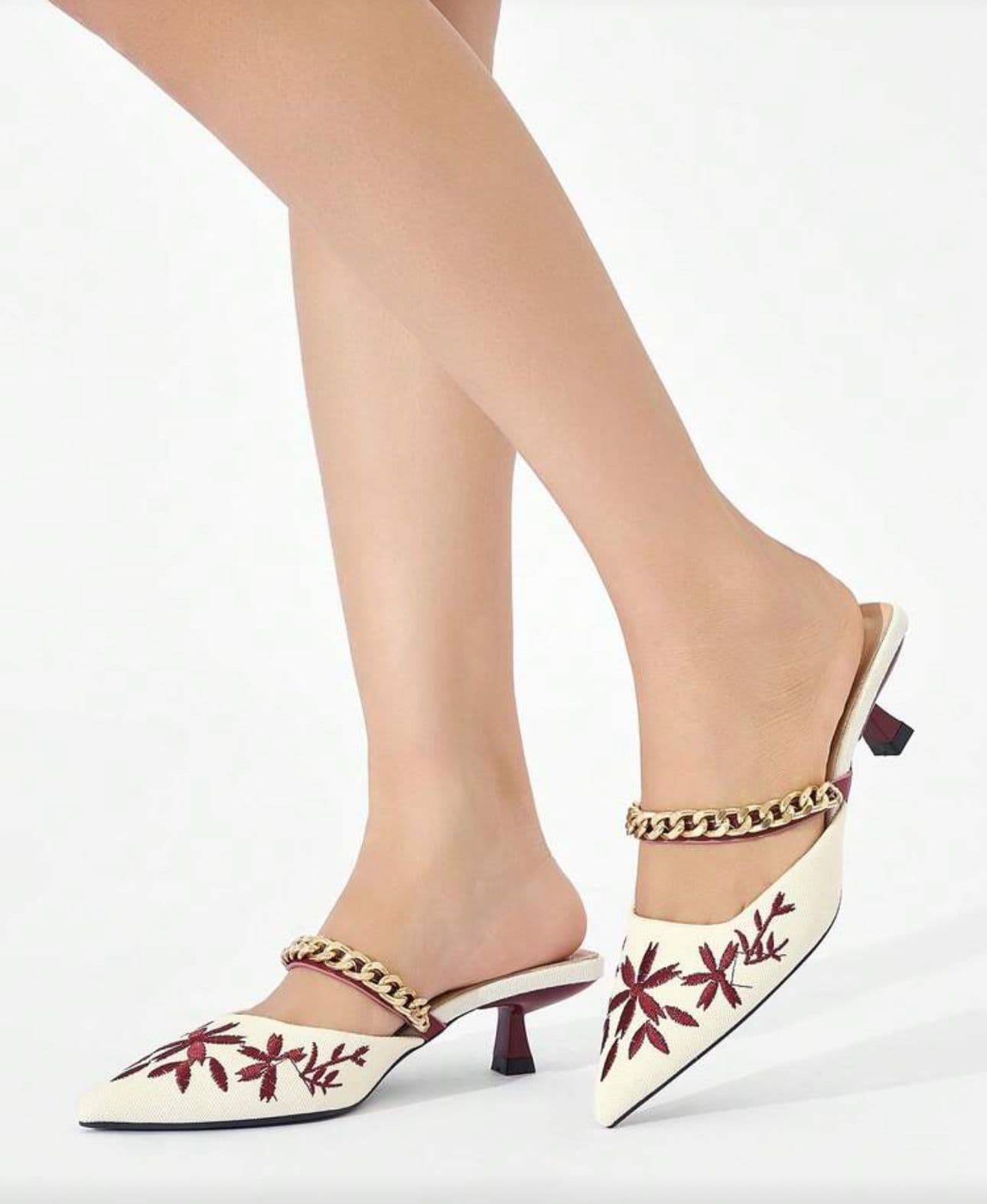 Beige Print Heel