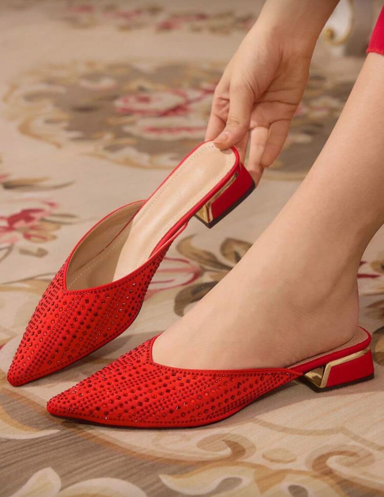Red Block Heel