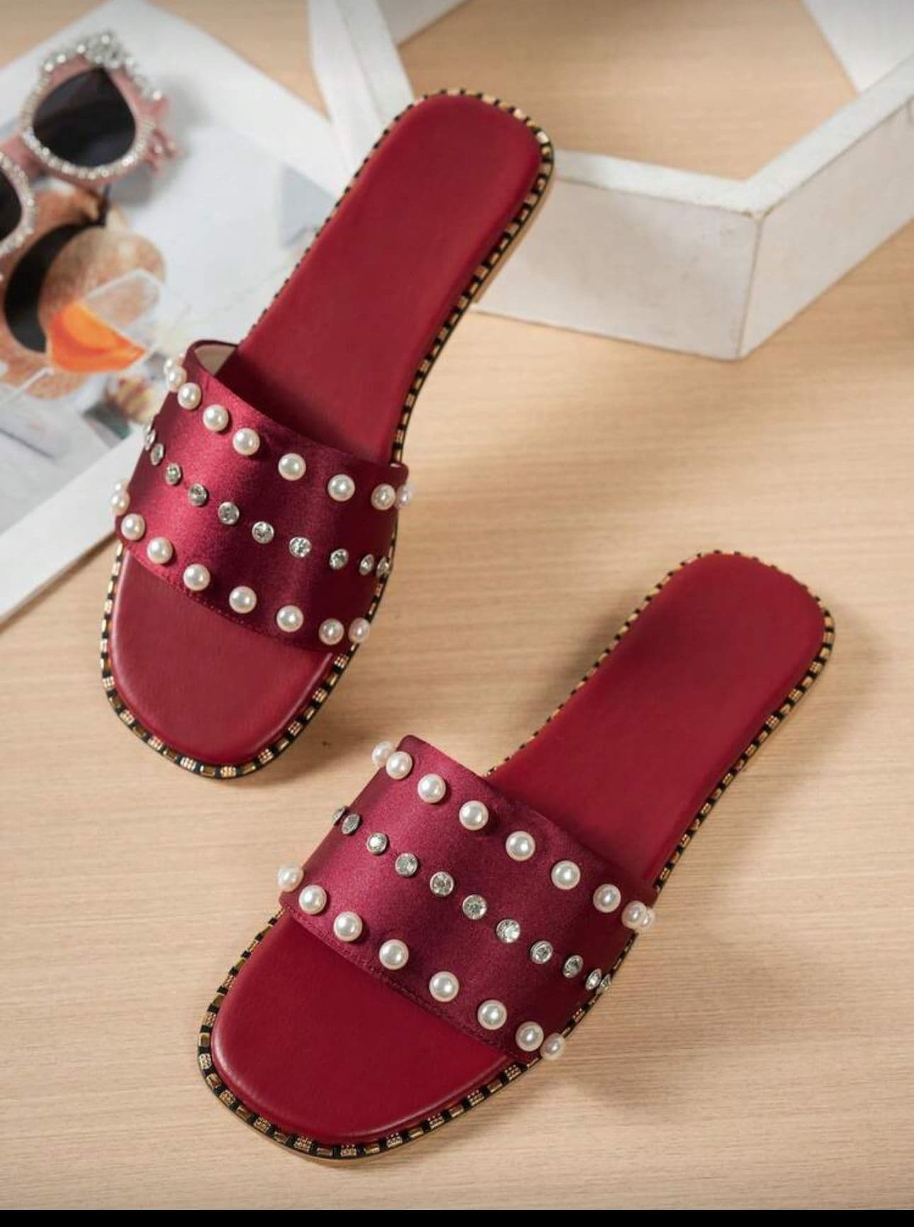 Pearl Embellished Flats