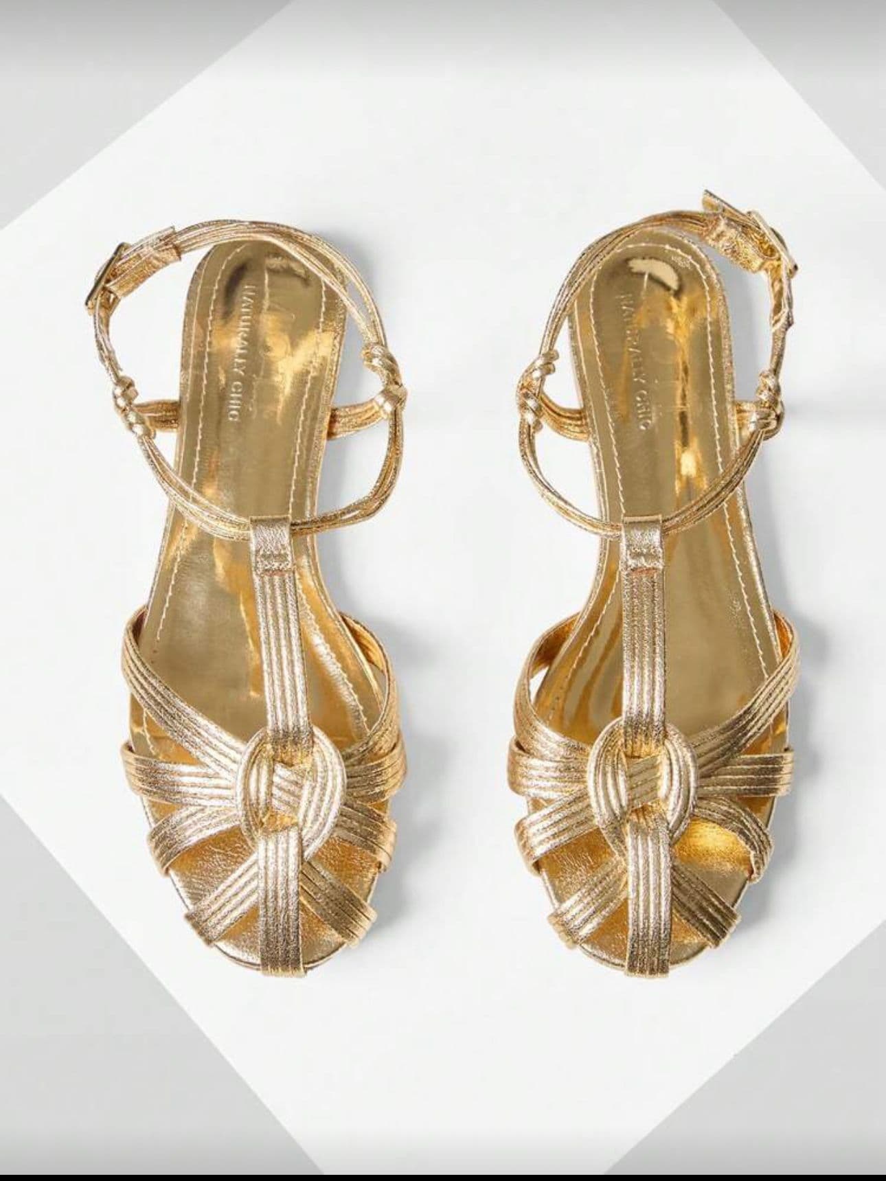 Metallic Gold Woven Sandal