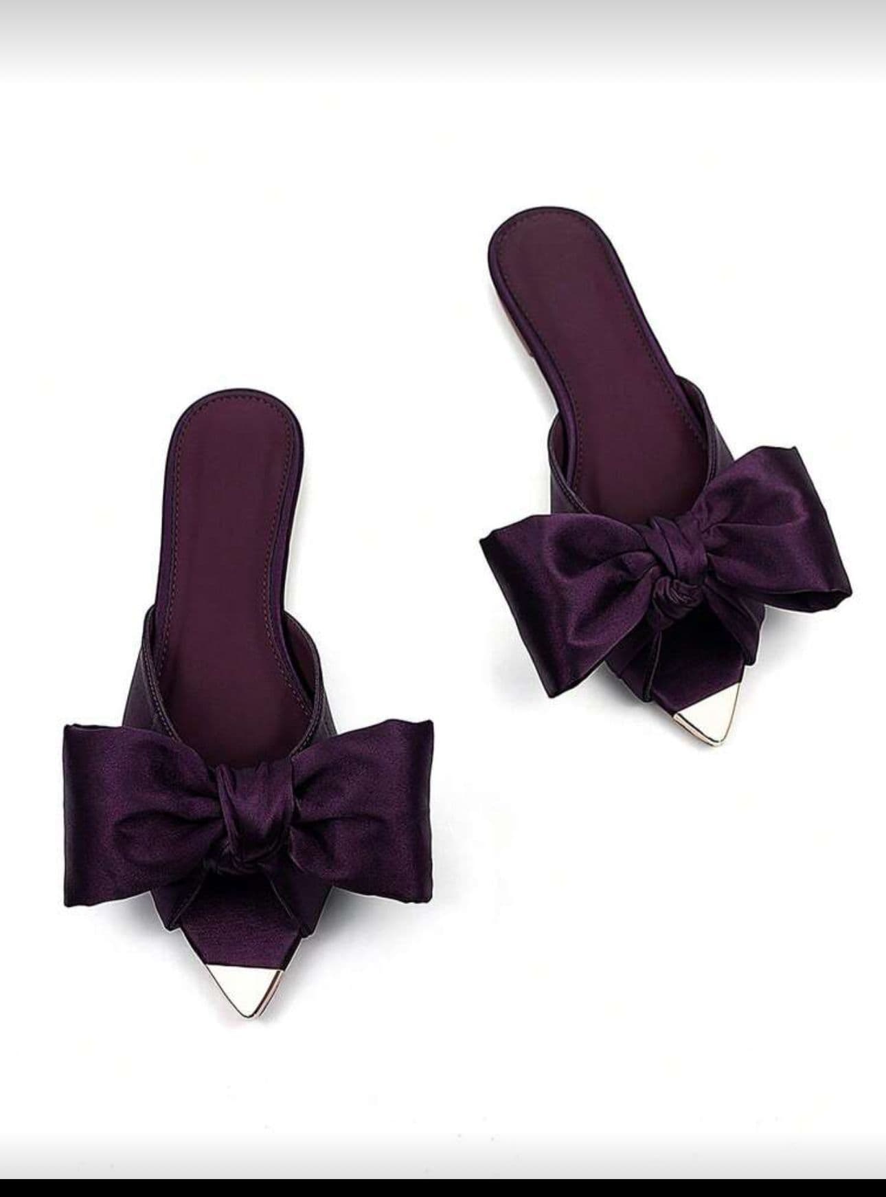 Mauve Bow Slippers
